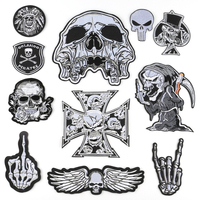 Patch brodé en tissu pour vêtements, motif tête de mort et tête de fantôme, accessoires de mode, approvisionnement transfrontalier