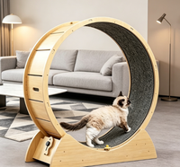 Structure d'escalade moderne pour chat en bambou avec roue de course cylindrique silencieuse pour chats