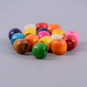 Vente chaude 100 pièces perles de cheveux en <span class=keywords><strong>bois</strong></span> multicolore 7mm trou intérieur tresse cheveux manchette pince Dreadlock accessoires outils d'<span class=keywords><strong>extension</strong></span> de cheveux - Product Image 5