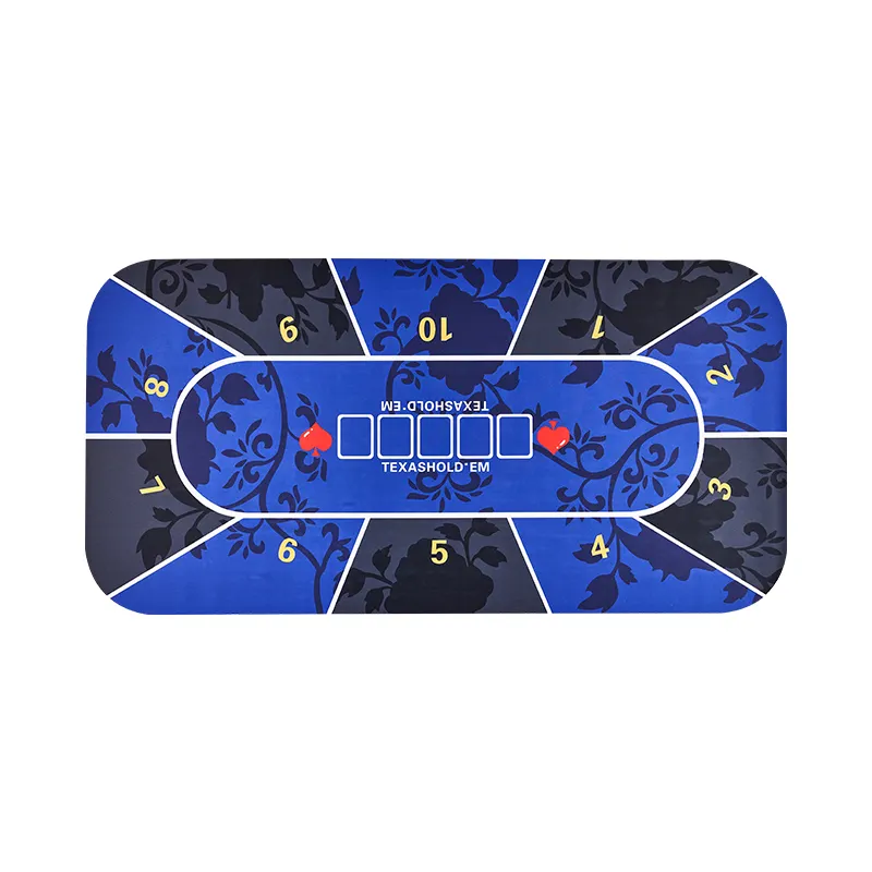 Tapete de póker portátil, tapas de mesa de póquer de goma, reducción de ruido y estuche de transporte para juegos de póker, juegos de Casino (azul), novedad de 2022