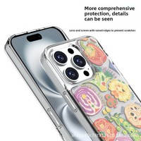 Coque antichoc magnétique transparente 2-en-1 en TPU+PC pressée à chaud avec plaque arrière amovible, protection intégrale DIY pour iPhone 14 Plus et 13 Pro