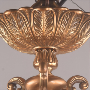 Lustre en bronze antique de style européen, éclairage de luxe classique pour salon, salle à manger, villa, luminaire suspendu personnalisé en usine - Product Image 6