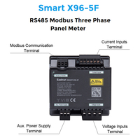 Medidor de Energía Digital Trifásico Inteligente X96-5 para Montaje en Panel con Modbus, mide KWh, kVarh, kW, kVar, kVA, P, PF, Hz, dmd, V, A, THD