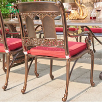 Meubles rétro d'extérieur de style européen pour cour et balcon tables et chaises en fonte d'aluminium