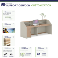 Comptoir de réception de bureau avec tiroir de rangement et éclairage LED, bureau d'accueil simple pour entreprise