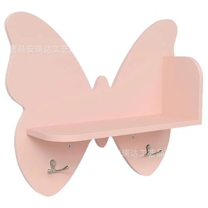 Butterfly Shaped Wall Mounted <b>Shelf</b> For Bedroom Living Room Decorative Storage Display Rack With <b>Hooks</b> And <b>Shelf</b> - Product Image 3