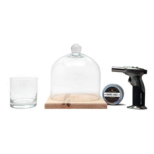 Kit de Ahumador de Cócteles con Vaso de Whisky, Base de Madera con Cúpula de Vidrio, Ahumador de Virutas de Madera Moderno y Ecológico, con Antorcha - Product Image 1