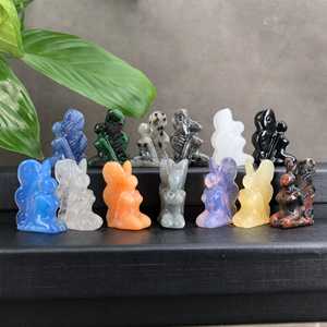 รูปแกะสลักหยกคริสตัลบำบัดธรรมชาติ งานแกะสลักด้วยมือ รูปปั้นอัญมณีขนาดเล็ก เป็นมิตรกับสิ่งแวดล้อม รูปทรงลูกบอล สำหรับเสริมฮวงจุ้ย - Product Image 3