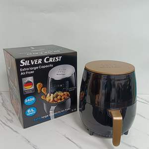 Silver Crest <b>Air</b> <b>Fryer</b> <b>6L</b> Capacity Electric With Ceramic Coating Round Design For Healthy Cooking - Product Image 1