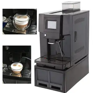 Colet Komersial 3.5 "Layar Sentuh 4 Bahasa Latte Cappuccino Espresso Air Panas Sepenuhnya Otomatis Mesin Kopi