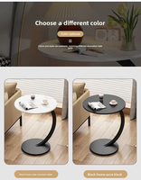 Table d'appoint ronde moderne OEM avec plateau en bois et base en métal, table basse minimaliste pour salon, chambre à coucher, meubles de maison