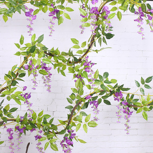 Fleurs artificielles de glycine en soie, guirlandes suspendues, plantes décoratives pour mariage, maison, extérieur, 70 cm - Product Image 2