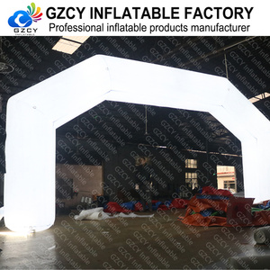 Arco inflable hexagonal con iluminación LED y borde blanco que brilla en <span class=keywords><strong>la</strong></span> oscuridad para maratones nocturnos, eventos al aire libre y publicidad. - Product Image 5