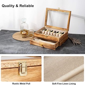 Boîte à bijoux en bois avec tiroir et compartiments, type rectangulaire sur pied, couleur unie DZ-99635 - Product Image 3