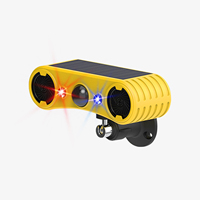 Répulsif Solaire pour Animaux avec Capteur PIR, Sirène 129 dB, Alarme Stroboscopique, 4 Modes de Fonctionnement, Télécommande, IP55 pour Ferme, Jardin, Cerfs, Sangliers
