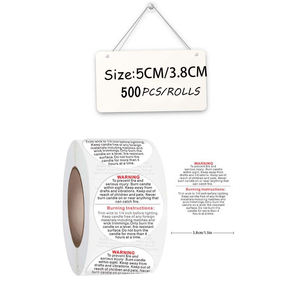 Producto autoadhesivo de impresión personalizada, etiqueta impermeable, vinilo troquelado, advertencia, pegatina de seguridad, etiqueta perfumada para tarro de vela - Product Image 6