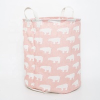 Panier à linge en tissu imprimé dessin animé avec logo personnalisé pour l'organisation de la garde-robe des enfants, sac à linge pour chambre à coucher