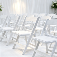 Chaises pliantes en résine blanches légères pour l'extérieur, idéales pour la location, les fêtes, les mariages et les événements (type Wimbledon)