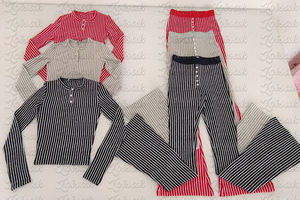 Ensemble Loungewear Tricoté Femme 2 Pièces 2026 – Personnalisable avec Logo, Chemise Manches Raglan en Coton et <span class=keywords><strong>Bandeau</strong></span> Assorti avec Pantalon – Idéal pour Grandes Tailles - Product Image 6