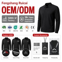 Camisetas Polo Personalizadas de Manga Larga para Hombre, 180GSM, Casuales, Fabricante OEM/ODM, Logotipo Personalizado, Venta al Por Mayor