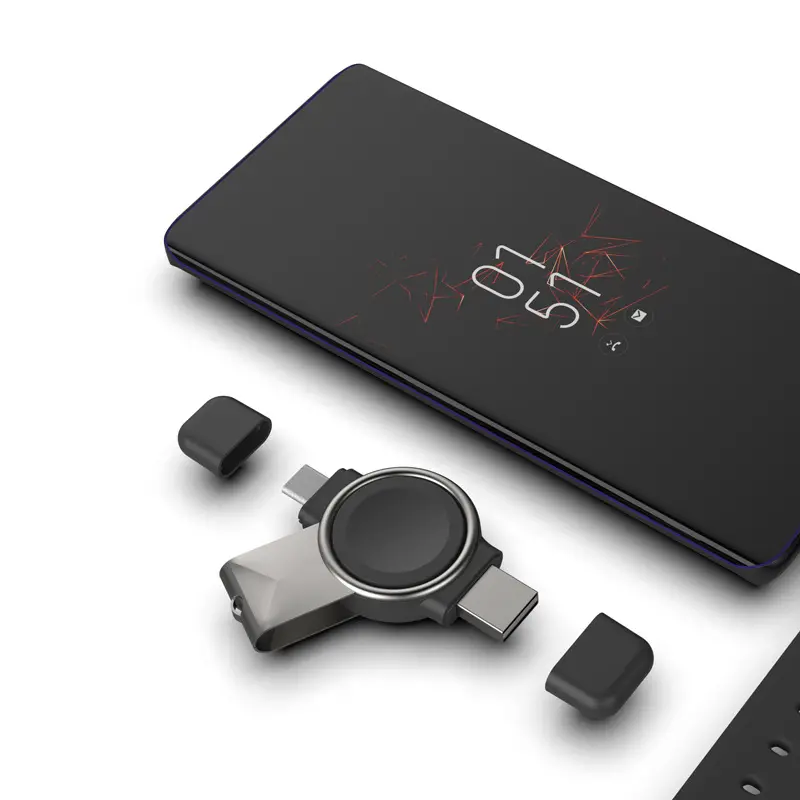 Mini Draagbare Magnetische Dubbelzijdige En Dual Purpose Plug Draadloze Oplader Voor Samsung Horloge 3 4 Actieve 1 2