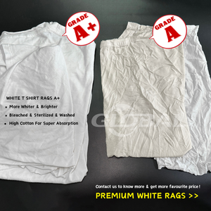 المسح الصناعي raمن 35-55 تي شيرت نفايات القطن الأبيض A + - Product Image 2