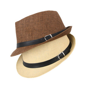 Chất Lượng Cao OEM Biểu Tượng Tùy Chỉnh Thời Trang Cổ Điển Giấy Dệt Mùa Hè Panama Dark Brown Mũ Rơm Cho Nam Giới - Product Image 3