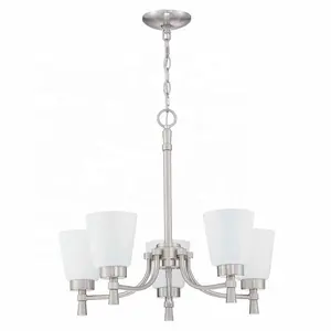 Modern Chandelier Satin Brass Pendant Lights white Glass Lighting US Warehouse Stock Fast Delivery