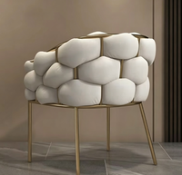 Chaise de salle à manger nordique au design moderne et minimaliste, avec accoudoirs en tissu, pour la maison, les salons de thé, les cafés, les restaurants, et comme tabouret à dossier décontracté