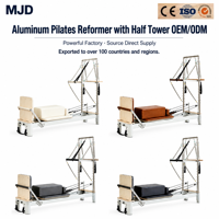 Reformer de Pilates pliable en alliage d'aluminium, commercial, portable, réglable, stable, résistant à la corrosion, avec demi-tournebrise pour usage en studio