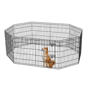Metal tel ekstra büyük kapalı köpek oyun parkı 8 Panel siyah Metal çit köpek Run katlanabilir <span class=keywords><strong>Pet</strong></span> yavru oyun parkı genişletilebilir - Product Image 4