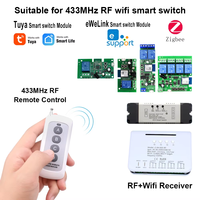Télécommande universelle 433 MHz, code d'apprentissage 1527, émetteur 4 boutons longue portée pour ouvre-porte de garage intelligent