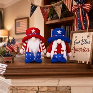 Decoraciones Patrióticas de Gnomos para el Día de <span class=keywords><strong>la</strong></span> Independencia, 4 de Julio, Adornos de Gnomo de Peluche con Bandera Americana para Decoración de Mesa en el Hogar y Fiestas - Product Image 2