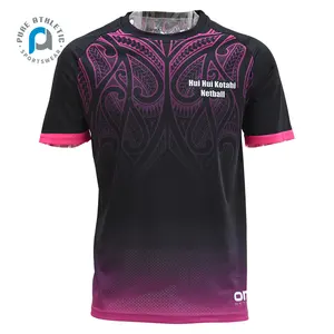 Hot selling NZ maori Create Your Own Brand Free Design Polyester Sublimation gradient color mesh fabric breathable sport t-shirt