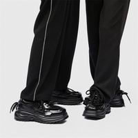 Baskets Chunky Black Warrior |   Chaussures de sport décontractées à semelle épaisse de 6 cm |   Chaussures pour hommes tendance Dark Techwear de style urbain en PU