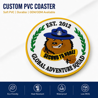 Sous-verres personnalisés en PVC imperméable avec logo, impression en relief, forme ronde, pour bar, hôtel, restaurant, fête