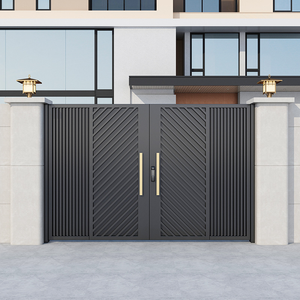 Système de <span class=keywords><strong>portail</strong></span> coulissant suspendu sans rail en aluminium et acier pour entrée principale de villa de luxe - Product Image 2