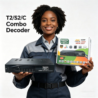 HD 1080P DVB S2 Bercy Decoder S2T2 Combo Penerima Satelit Digital dengan Antena WiFi USB Bahan Plastik & Logam TV