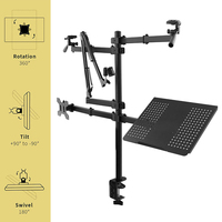 Support de bureau pour ordinateur tout-en-un MG, support double écran pour ordinateur portable, support métallique VESA 100x100mm, 13-27 pouces, bras de diffusion en direct pour caméras