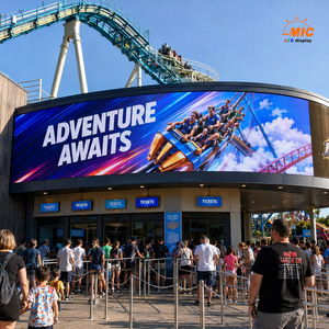 Mur vidéo LED extérieur certifié CE RoHS TUV, à économie d'énergie, pour l'entrée des parcs à thème, les bureaux de billetterie des parcs d'attractions, affichage IP65 - Product Image 1