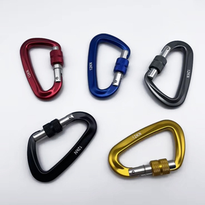 HL110498AL Kait Jepret Aluminium Gaya Labu Warna Pelangi Persegi Hitam Aluminium Aloi Kait Karabiner Jepret - Product Image 1
