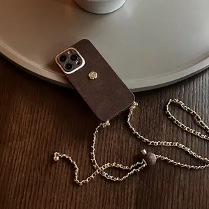 Adjustable High quality metal chain phone case cover straps Mobile Phone Bags Straps Cross-body Strap for iphone 15 15pro 14 13