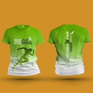 T-shirt de sport personnalisé Dry Fit pour marathon, sublimation intégrale, col rond technique, unisexe, t-shirt de course, t-shirt de running - Product Image 3