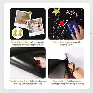 <span class=keywords><strong>Pizarra</strong></span> <span class=keywords><strong>Adhesiva</strong></span> Suave, <span class=keywords><strong>Pizarra</strong></span> de Borrado en Seco Apta para Niños con Diseño de Arco, No Plegable, para Uso Escolar y Doméstico - Product Image 2