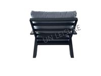 Ensemble de canapés d'extérieur en aluminium en forme de L moderne pour appartement, villa, salon, hôtel ou hall - Écologique, durable et lavable