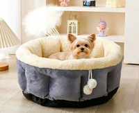 Lit pour animaux de compagnie en polaire arctique moderne, doux, en peluche longue, motif dessin animé, maison pour chat, pour chiens et chats de petite/moyenne/grande taille, confortable pour un sommeil profond