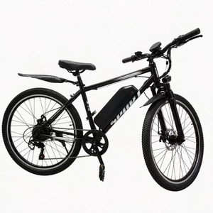 Vélo de montagne électrique 26 pouces, moteur sans balais 48V, cadre en aluminium, 21 vitesses, freins à disque doubles, avec phare et béquille - Product Image 2