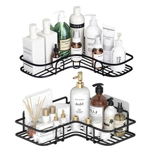 Bathroom <b>Corner</b> Shelf & Shower Caddy Punch-Free Countertop Mounted Eco-Friendly Zinc Alloy Modern Design - Product Image 1