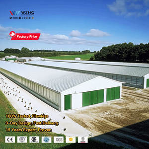 Desain Kandang Ayam Logam Struktur Baja untuk Peternakan Ayam Broiler Skala Besar dengan Rangka Baja untuk Dijual - Product Image 1