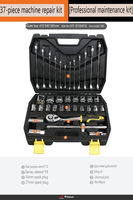 Kits de réparation de machines de 37 pièces - Ensemble complet d'outils de maintenance électrique et de quincaillerie domestique dans une boîte à outils